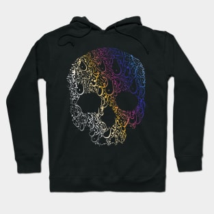 colorful Skull Arabic Calligraphy Drawing Hoodie